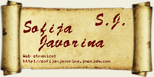 Sofija Javorina vizit kartica